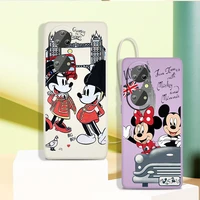 mickey minnie mouse london phone case for huawei p50 p40 p30 p20 pro lite e y9s y9a y9 y6 y70 nova 5t 9 5g liquid rope cover