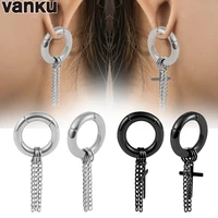 vanku 2pcs surgical steel magnet chain ear weights hangers plugs tunnel body jewelry ear gauges piercing expander stretchers