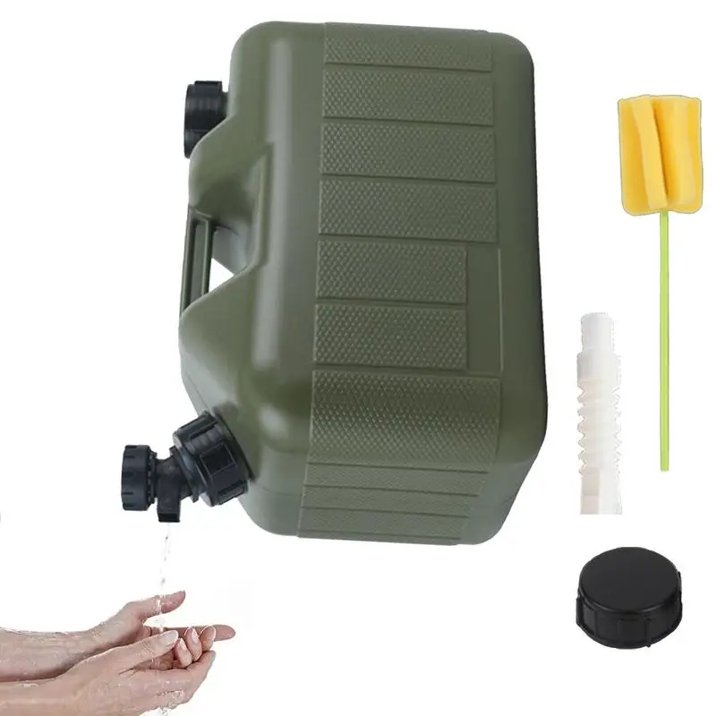 

Water Container With Spigot 10L Thickened Non-Slip Water Tank For Camping Food-Grade Green Water Dispenser Portable Water