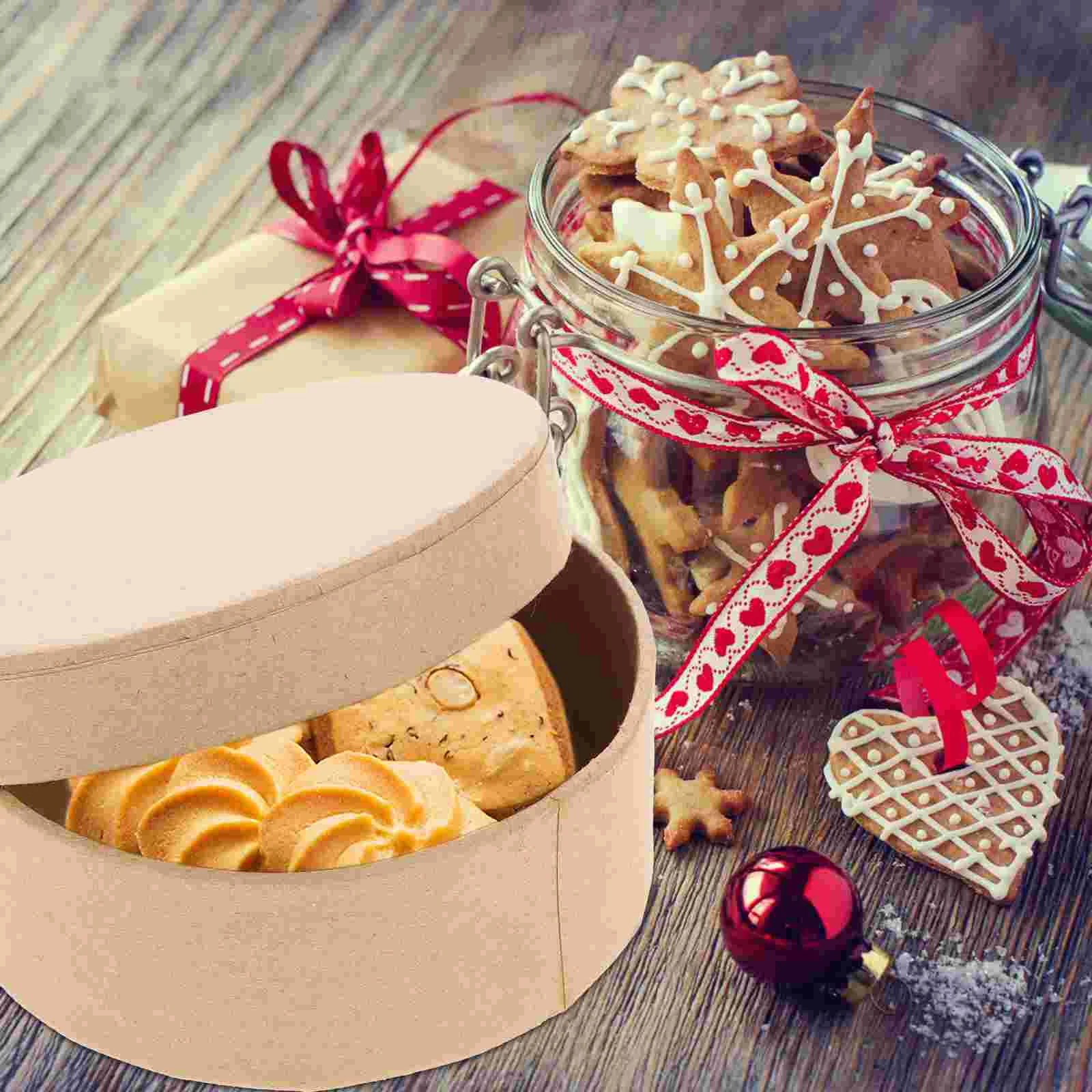 

5 Pcs Round Carton Candy Holder Wedding Ceremony Decorations Cookie Packing Supplies Cardboard Container Boxes for business