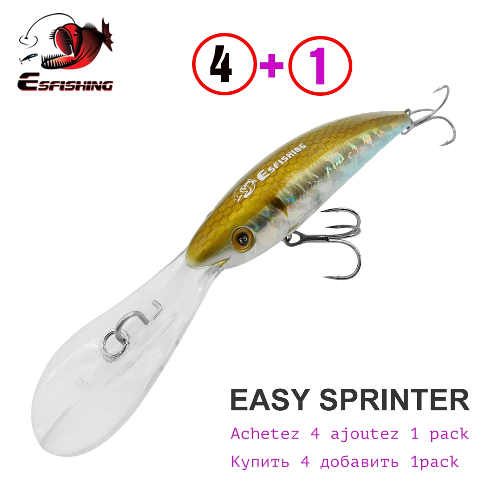 ESFISHING Top Quality Hard Bait 90mm 16g Easy Sprinter Dive Depth 0-7.5m long casting Minnow Wobbler Bass Pike Free Shipping