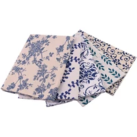 teramila cotton linen fabric printed blue branches design sewing material tissue tablecloth pillow bag curtain cushion per meter