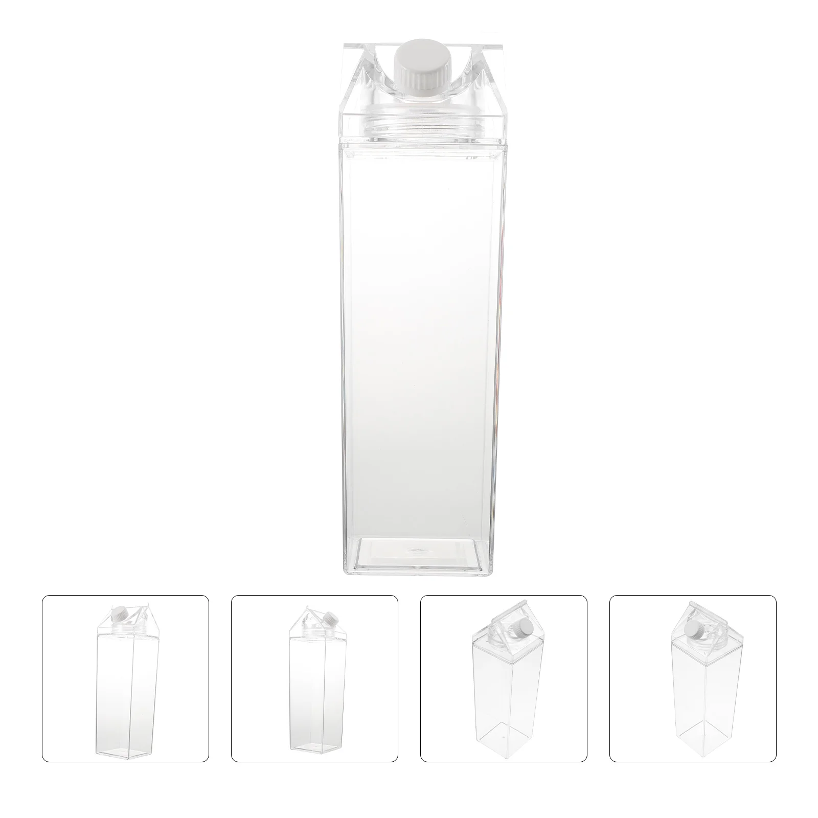 

Bottle Carton Water Bottles Square Drink Reusable Portable Clear Jug Container Beverage Box Style Leakproof Outdoor Proof Empty