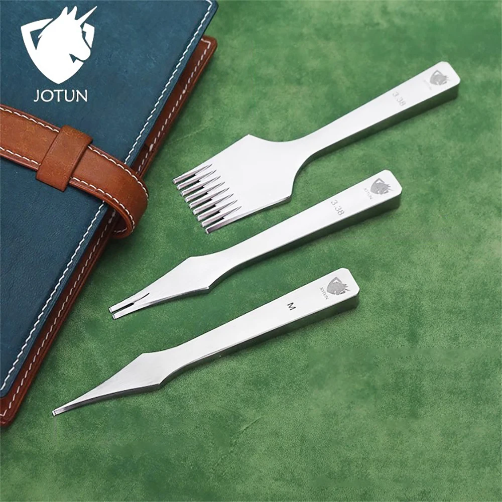 

JOTUN Leather Pricking Irons French Style DC53 Steel Ultra-Sharp Chisel DIY Handmade Leathercraft Punch Tools 2.7/3/3.38/3.85MM
