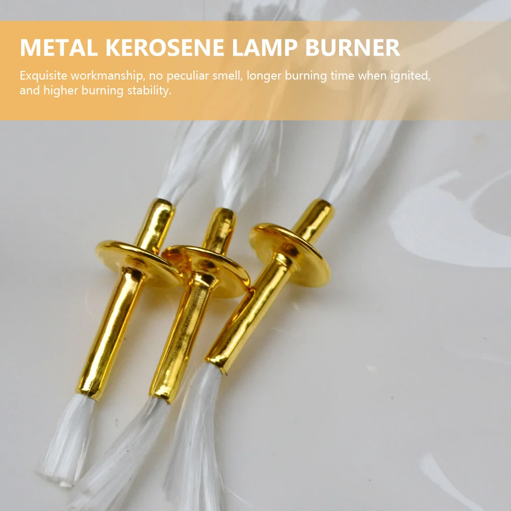 2 Pcs Component Wick Tube Kerosene Lantern Oil Alloy Holders Replacement Burner