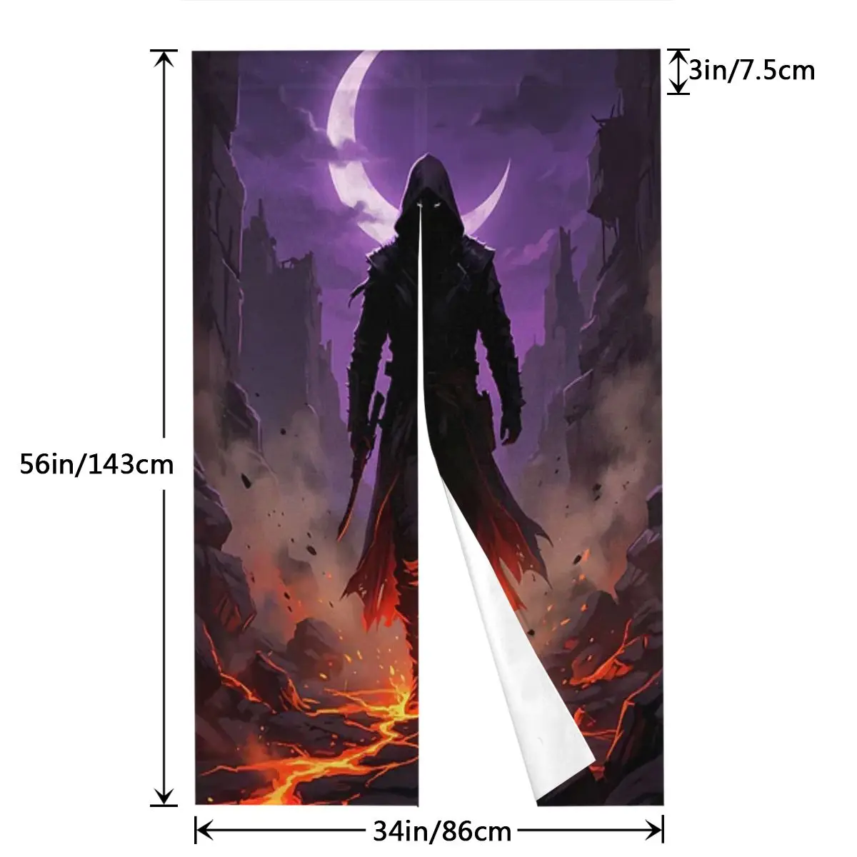 Фото Занавеска для коммерческих помещений с иллюстрацией девушки с лисьим хвостом из Zenless Zone Zero, минималистичная. №3