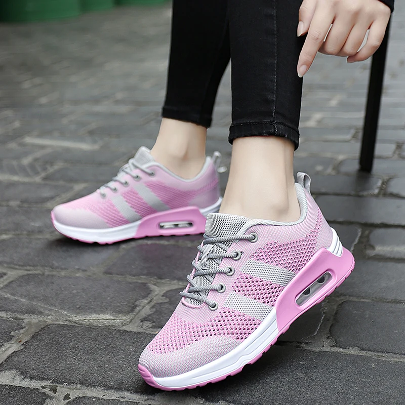 

Женские сетчатые кроссовки, повседневная прогулочная обувь для бега, изысканные, большие размеры 35-42, на лето