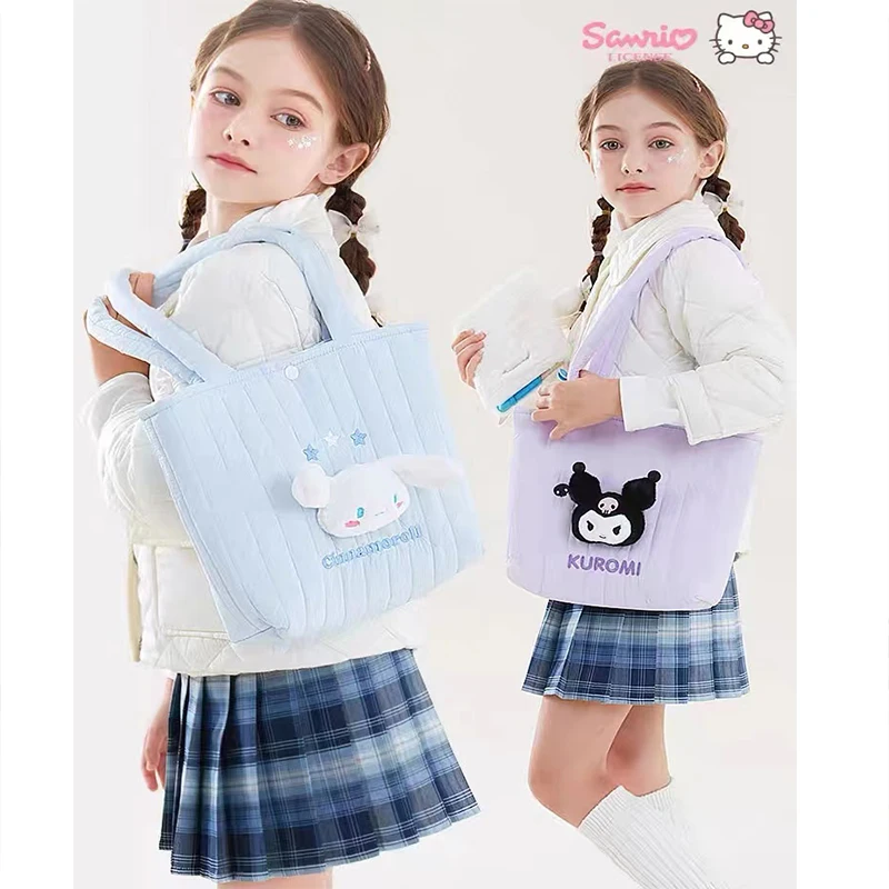 

Sanrio Cinnamoroll Kawaii аниме трехмерная фотография My Melody Kuromi Милая ручная сумка для хранения через плечо игрушки для детей