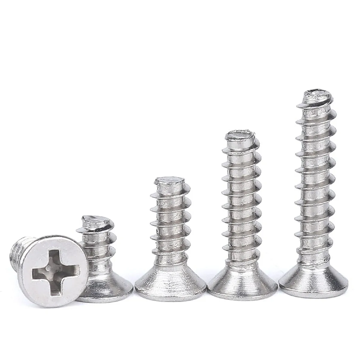 Купи M2 M2.2 M2.6 M3 M4 A2 304 Stainless Steel Cross Phillips Flat Countersunk Head Flat Tail Self tapping Screws за 53 рублей в магазине AliExpress