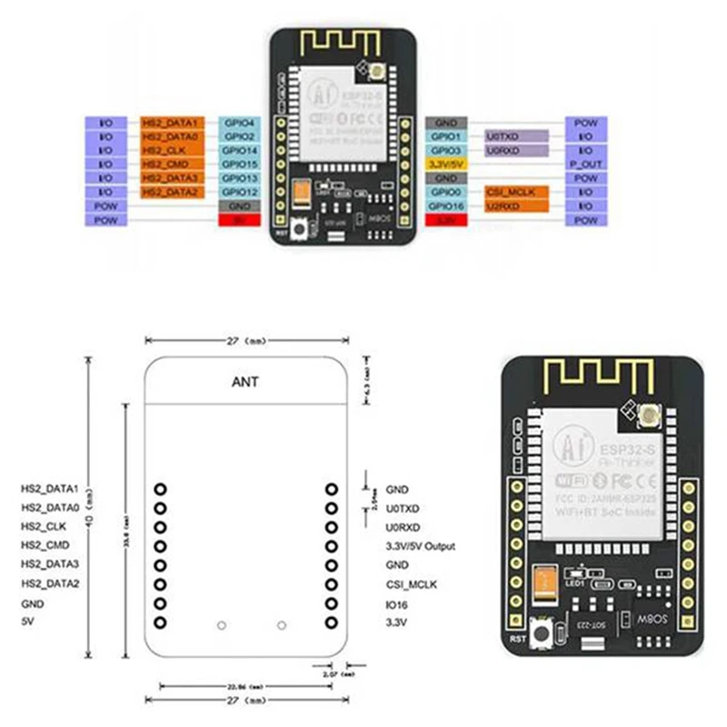 Bluetooth модуль камеры ESP32-CAM-MB Wifi OV2640 5 в CH340G Nodemcu FT232RL Преобразователь USB TTL +