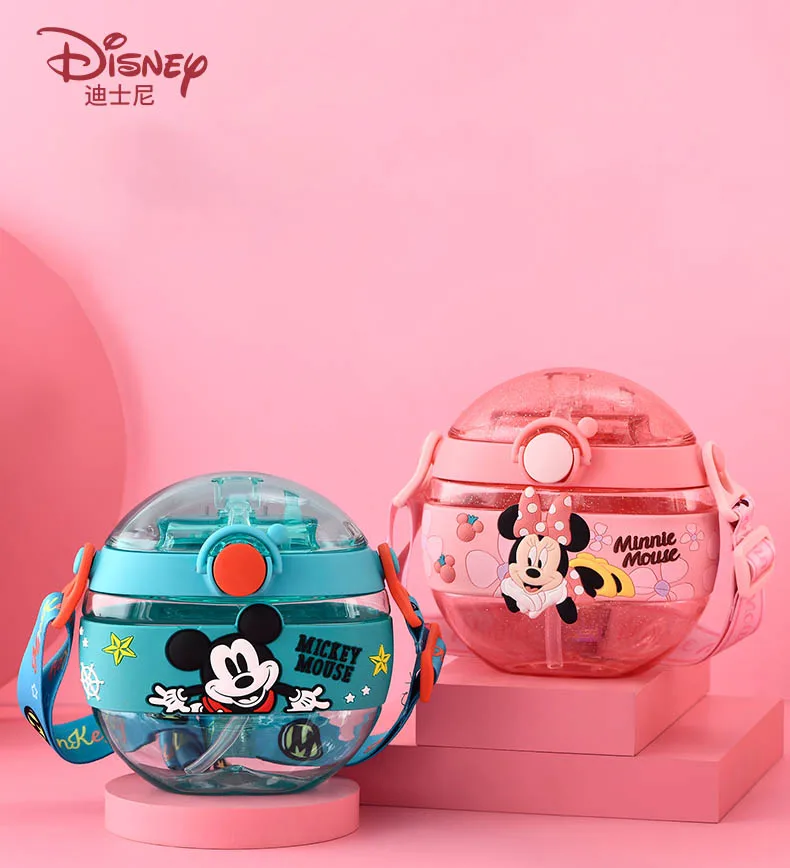 

280Ml-420Ml Kawaii New Disney Elsa Mickey Minnie Mouse Cute Cartoon Anime Summer Portable Kettle Donut with Straw Kettle