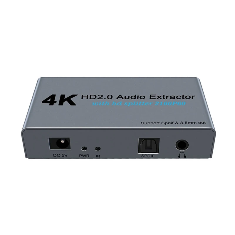 HDMI-совместимый аудио экстрактор 2.0 разветвитель 4K 60 Гц SPDIF 1 в 2 автоматический