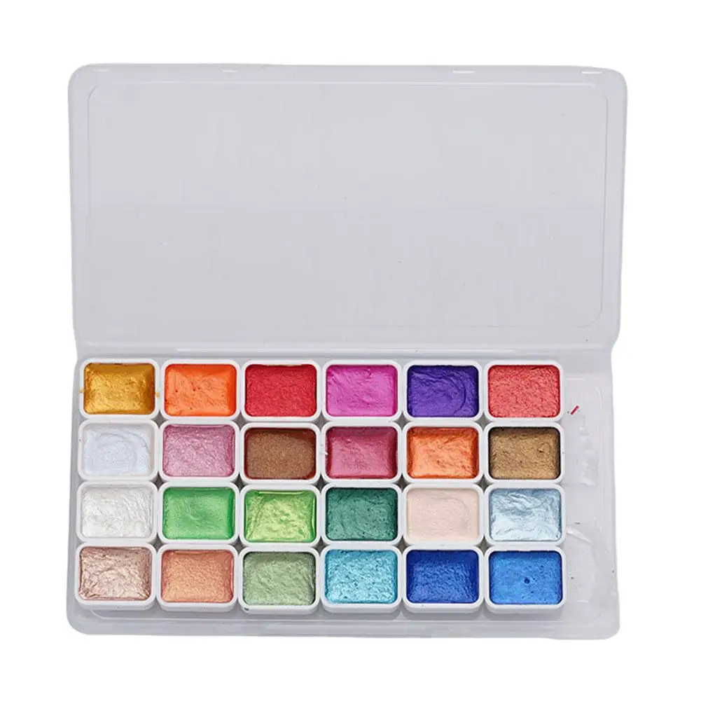 Перламутровые однотонные акварельные краски 56 цветов японское украшение