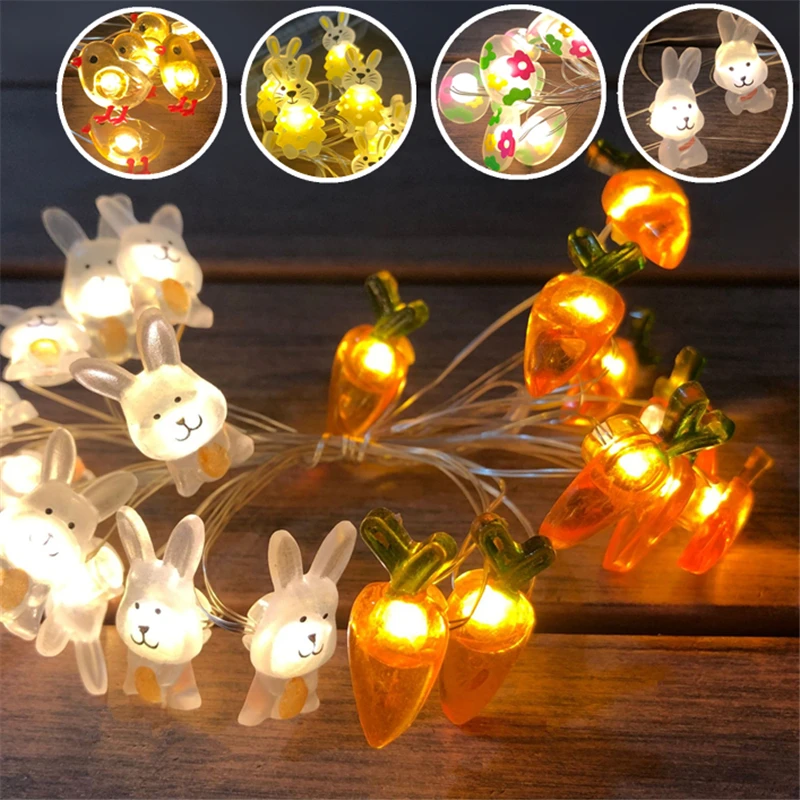 

Праздничные украшения для дома в стиле Счастливой Пасхи, 2 м, Светодиодная лента, аксессуары для украшения вечеринки, пасхальные украшения
