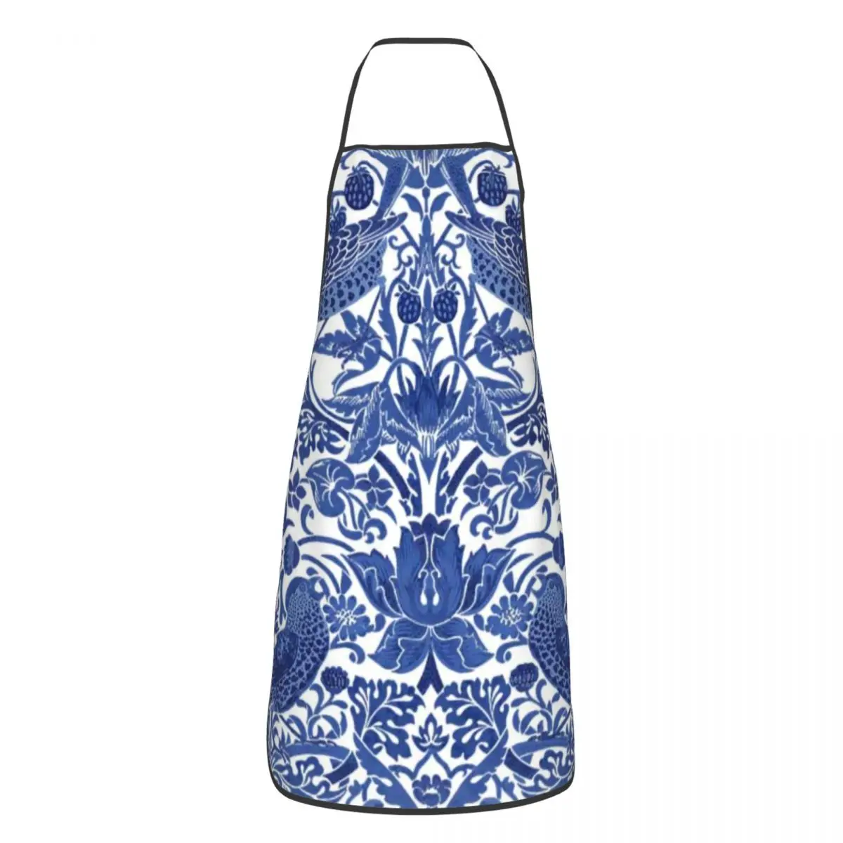 

Porcelain Blue Oriental Bird Pattern Apron for Men Women Unisex Adult Chef Kitchen Cooking Chinoiserie Tablier Cuisine Baking