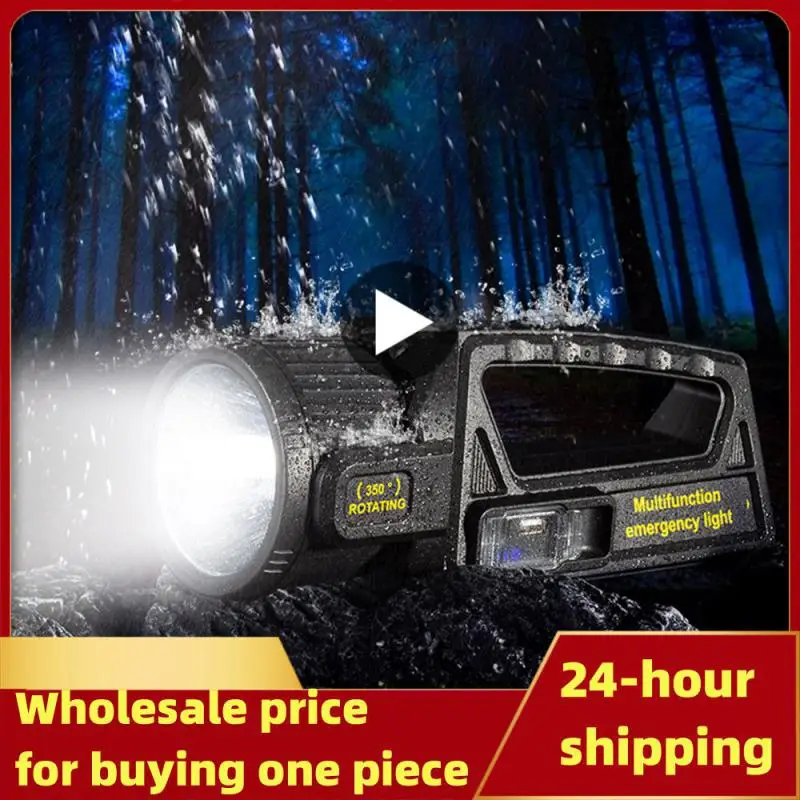 

4500mah High Power Flashlight Emergency Flashlight Outdoor Accessories Type-c Solar Charging Lantern Power Display