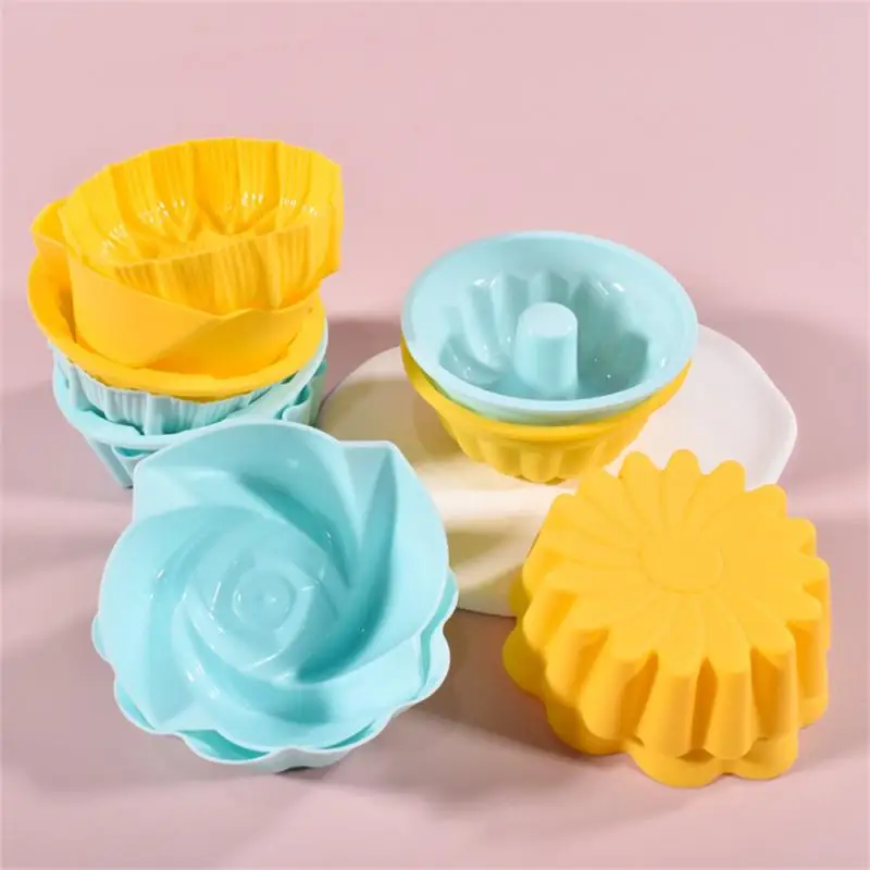 

Cake Mold Egg Tart Silicone Dessert Pudding Muffin Cup Temperature Resistance Thickened Flower Cake Tool Kitchen Accessories