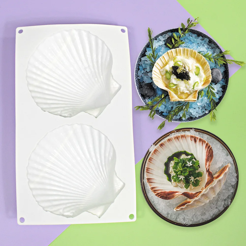 

Art High Spot 2 even scallop mousse mold, simulation shell creative appetizer silica gel mold decoration baking tools