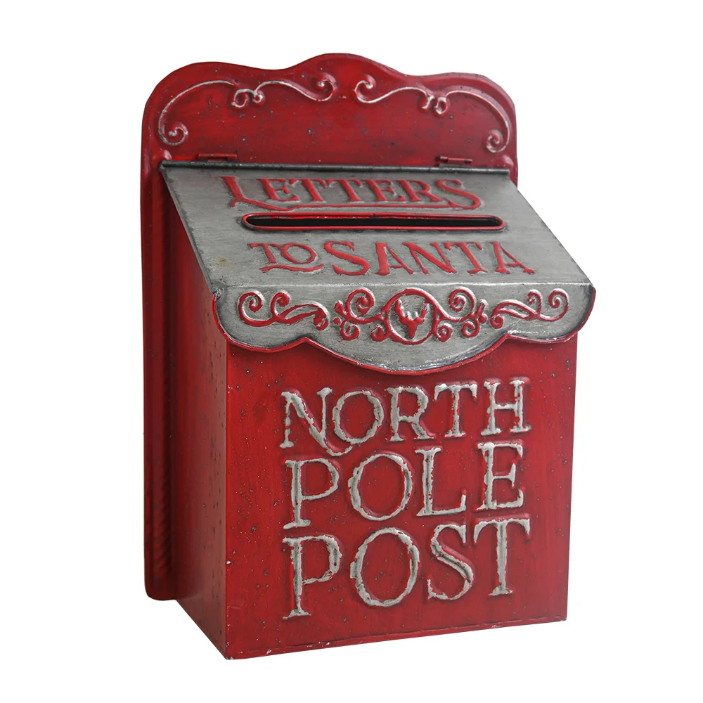 Christmas Mailbox Metal Mailbox Leaving Message Post Box Wall Mounted Post Farmhouse Design North Pole Post Outdoor Garden