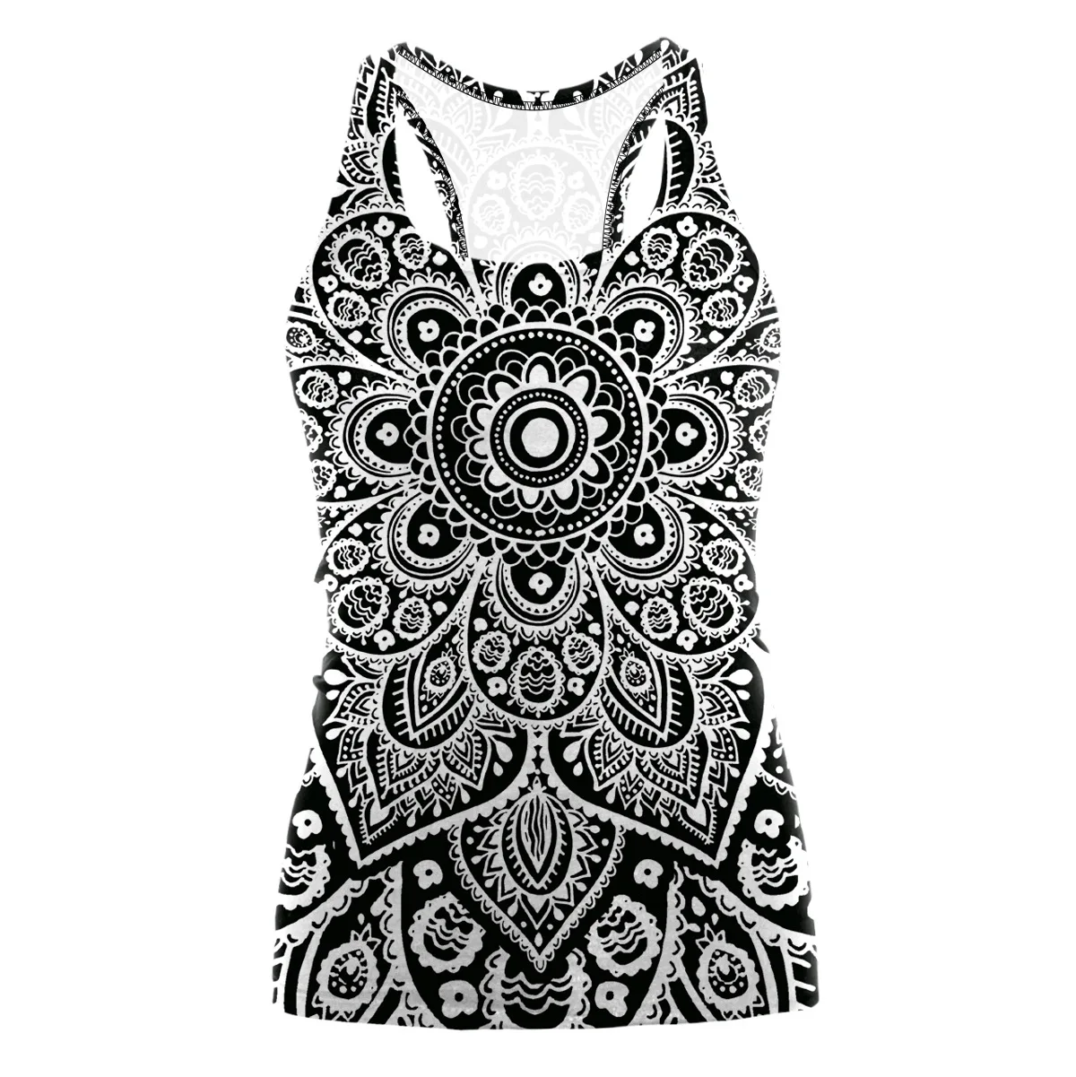 

DBS1114 New Fashion Flower Digital Printing Tank Tops Flower Clothing Sleeveless Low Collar I-shaped Vest