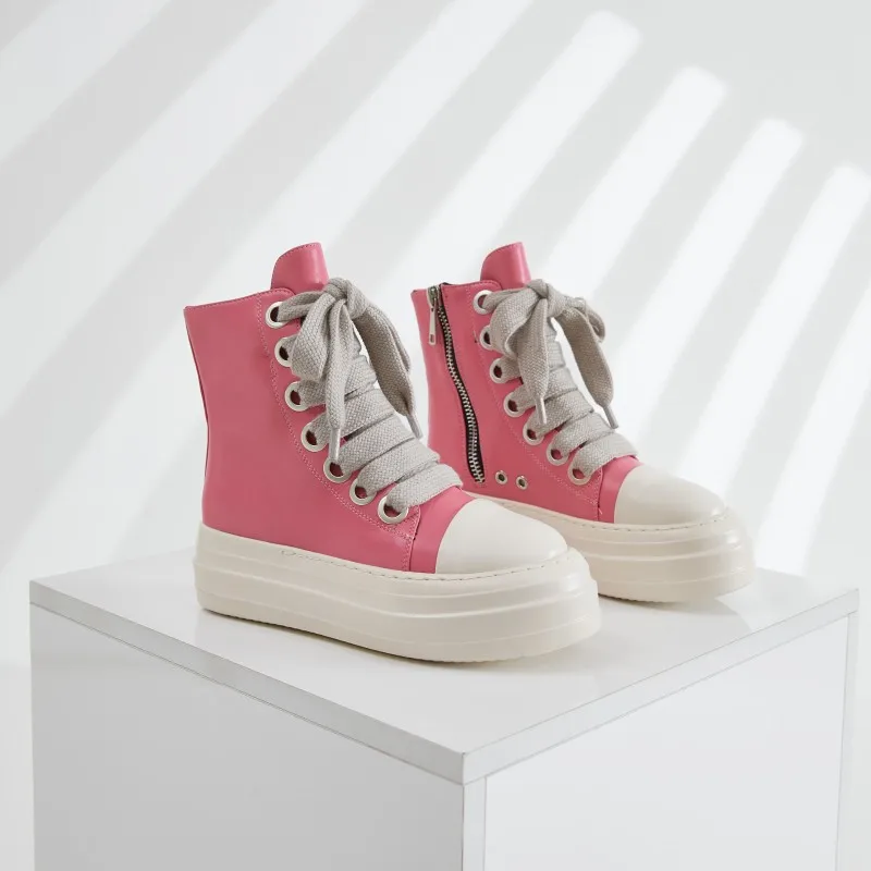 

High Street Ladies Casual Fashion Shoes Couple Trend High Top Shoes Riding Boots Motorcycle Shoes Platform Boots Women Boots