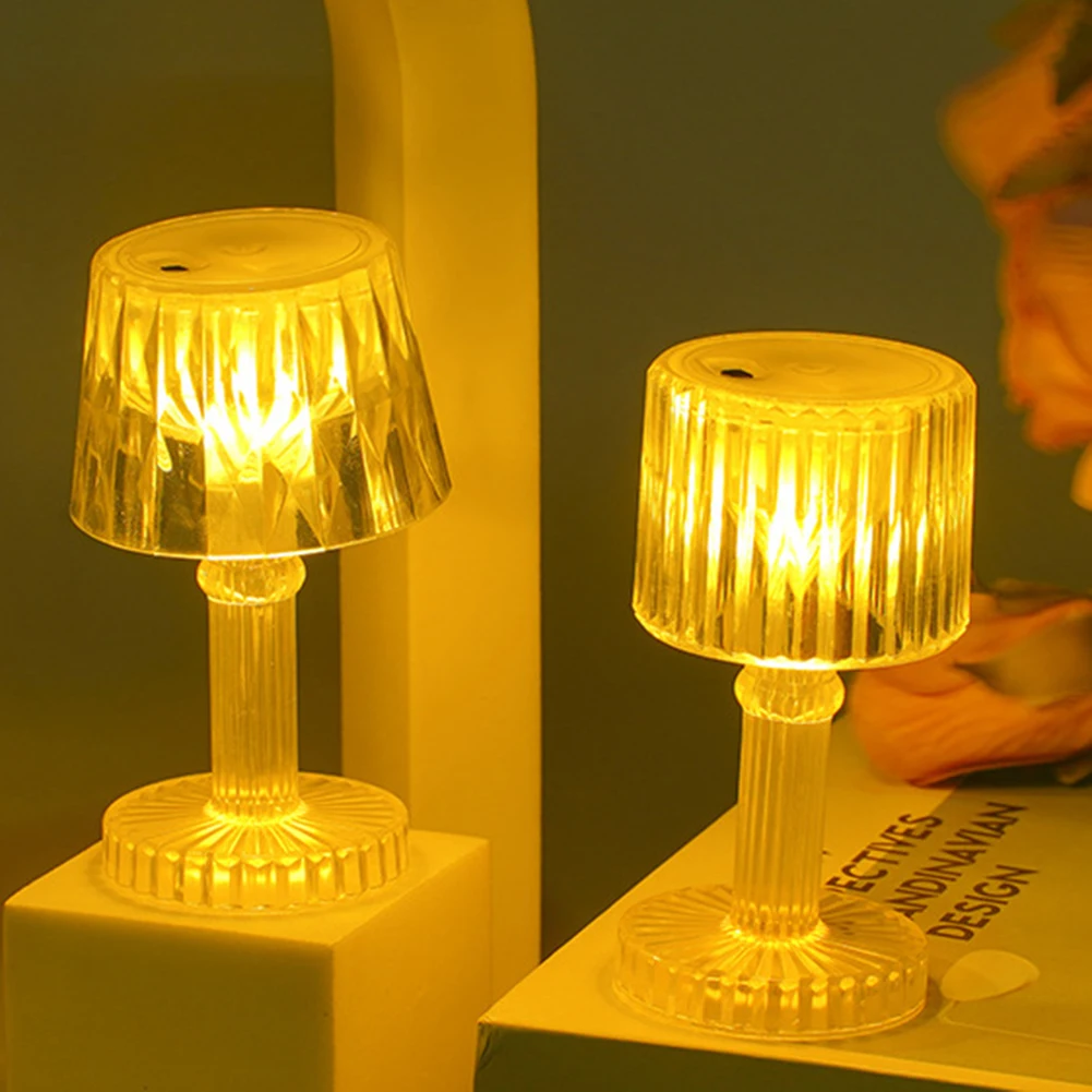 

Светодиодная прикроватная лампа с кристаллами и бриллиантами, ночник с кнопкой и аккумулятором, прочная лампа для создания атмосферы, проз...
