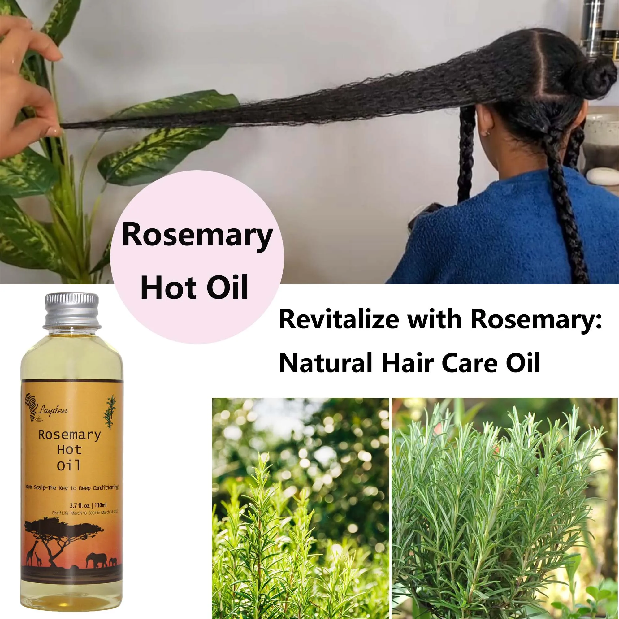 Секрет природы для укрепления волос: розмарин питает волосы горячим маслом ярких