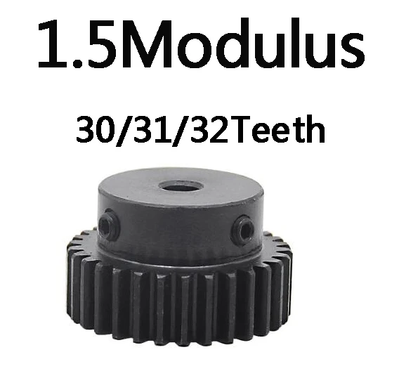 

1.5 Modulus Spur Gear Steel Pinion Motor Boss Gear Cylindrical Straight Gears 30/31/32 Teeth with Keyway Hole 5x2.3mm 6x2.8mm
