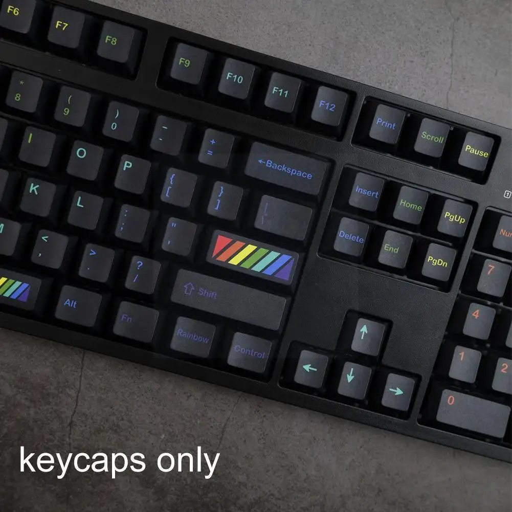 

140 Keys GMK Midnight Rainbow Keycaps Profile PBT Dye Mechanical 7U Keycap Keyboard 6.25U Spacebar Sublimation Y2V5