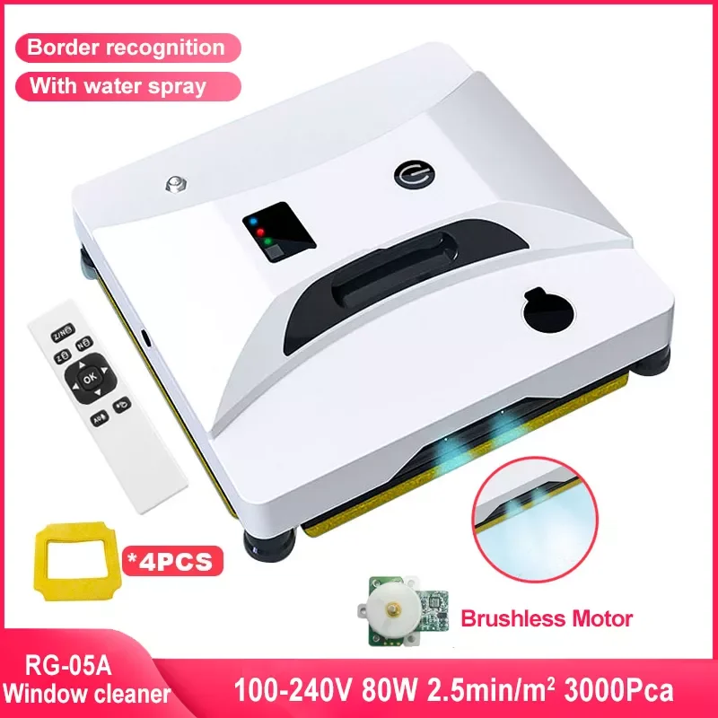

Smart Upgrade Window Cleaning Robot With Water Spray Function Brushless Motor Borderless Recognition Window Tile Wall Cleaner