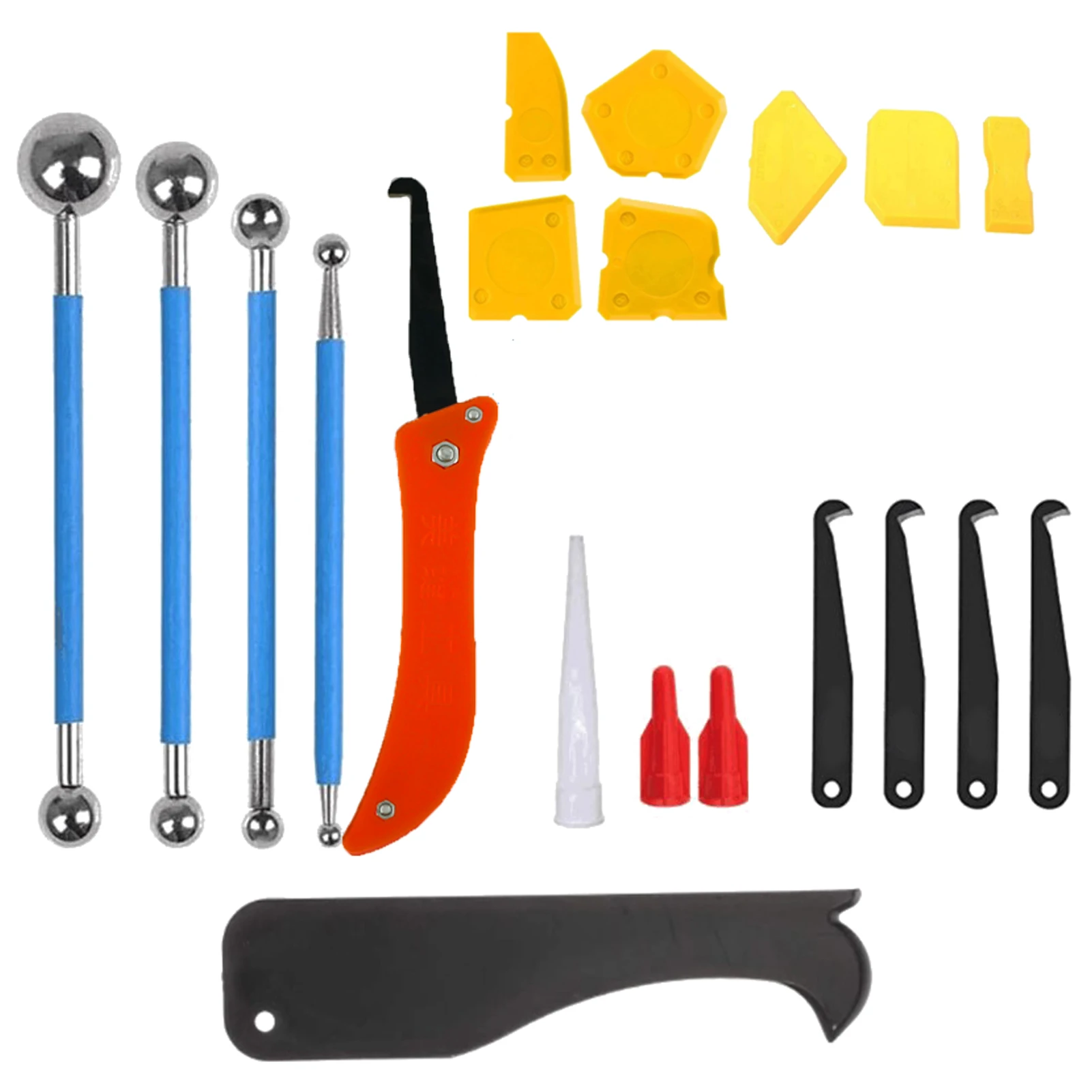 

20pcs Finishing Bathroom Squeegee Floor Tile Manual Silicone Sealant Kitchen Caulking Tool Kit Sink Joint Puller Remover Scraper