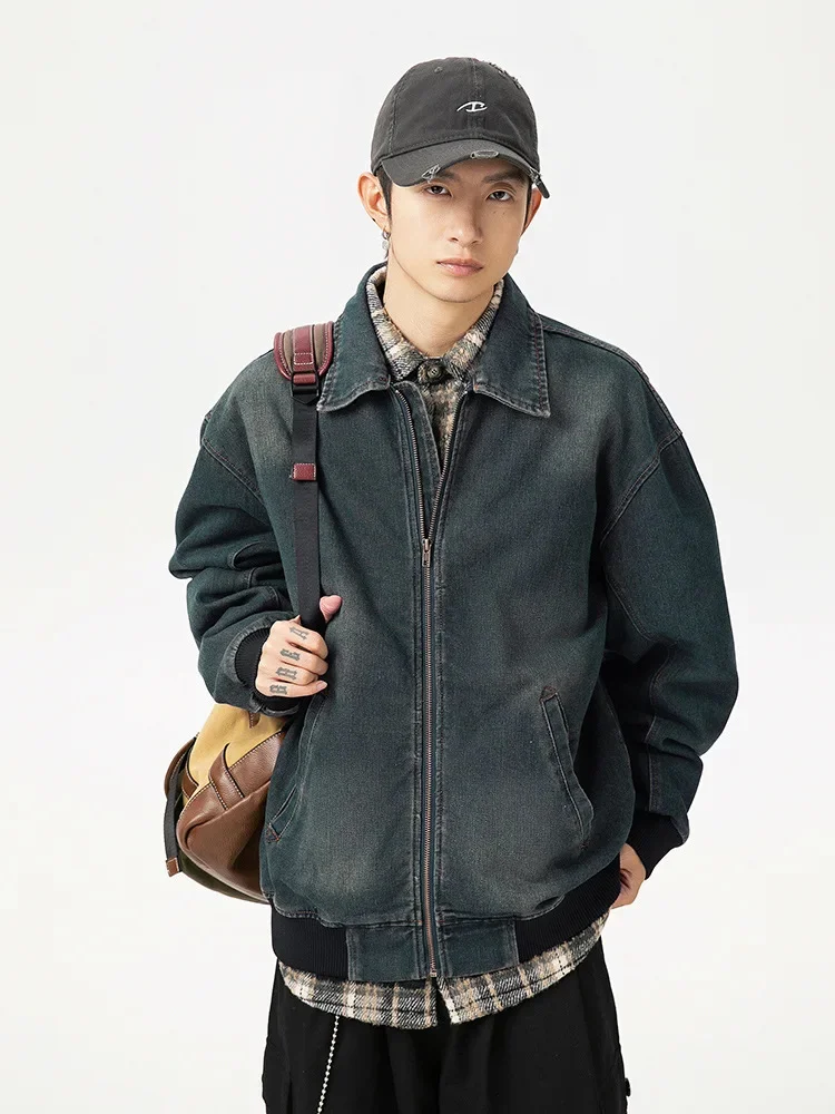 Модная джинсовая куртка в стиле ретро мужская осень 202 новинка функциональный