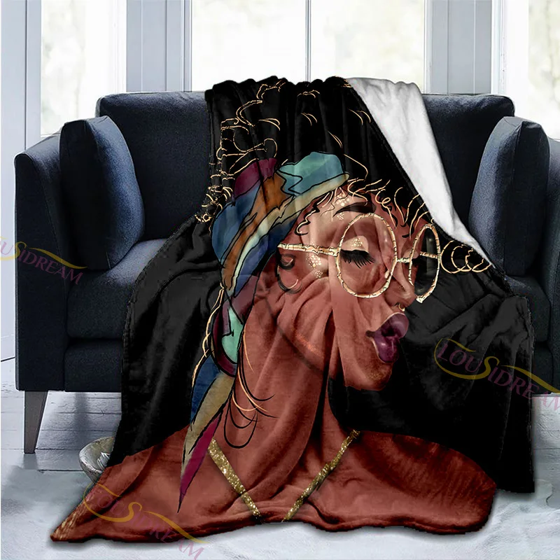 Фланелевое Флисовое одеяло афроамериканская Черная мягкая подстилка с