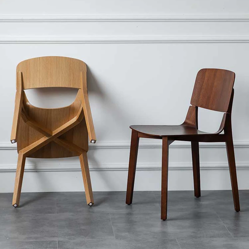 

Nordic Modern Simple Dining Chairs Solid Wood Designer Hotel Dining Chair Restaurant Leisure Silla Comedor Balcony Furniture