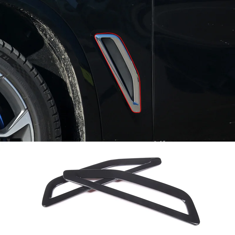 

For BMW X5 G05 2019-2022 ABS Black Car Side Vent Air Flow Fender Intake Sticker Shark Gills Side Vent Cover Trim Accessories