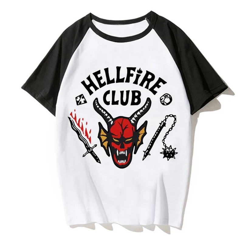 

Stranger Things Season 4 Hellfire Club T Shirt Women Men 100% Cotton Short Sleeve Funny Tshirt Aesthetic Graphic Tees Streetwear