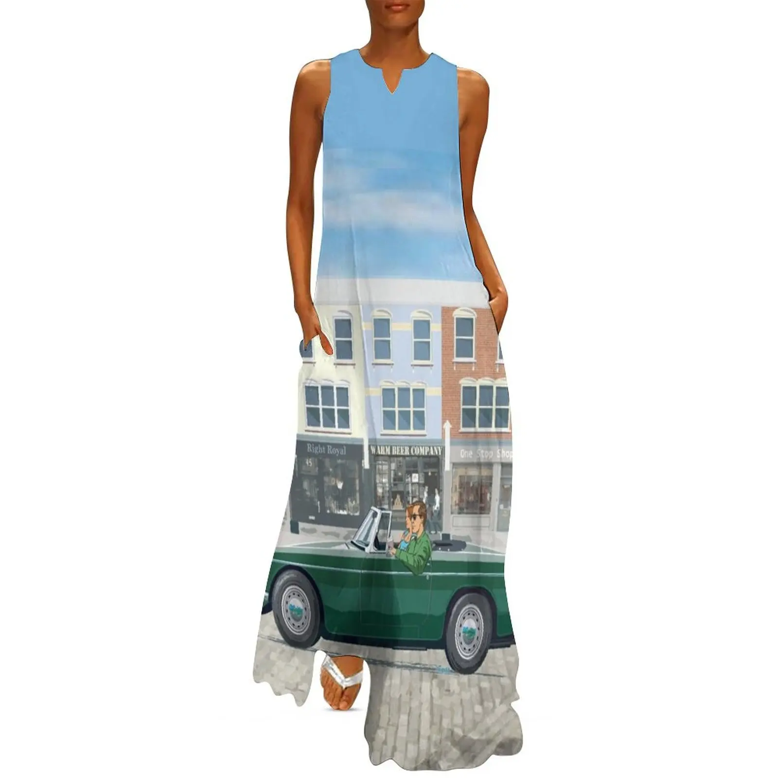 Платье в британском стиле B родстер-длинное платье с дополнительными