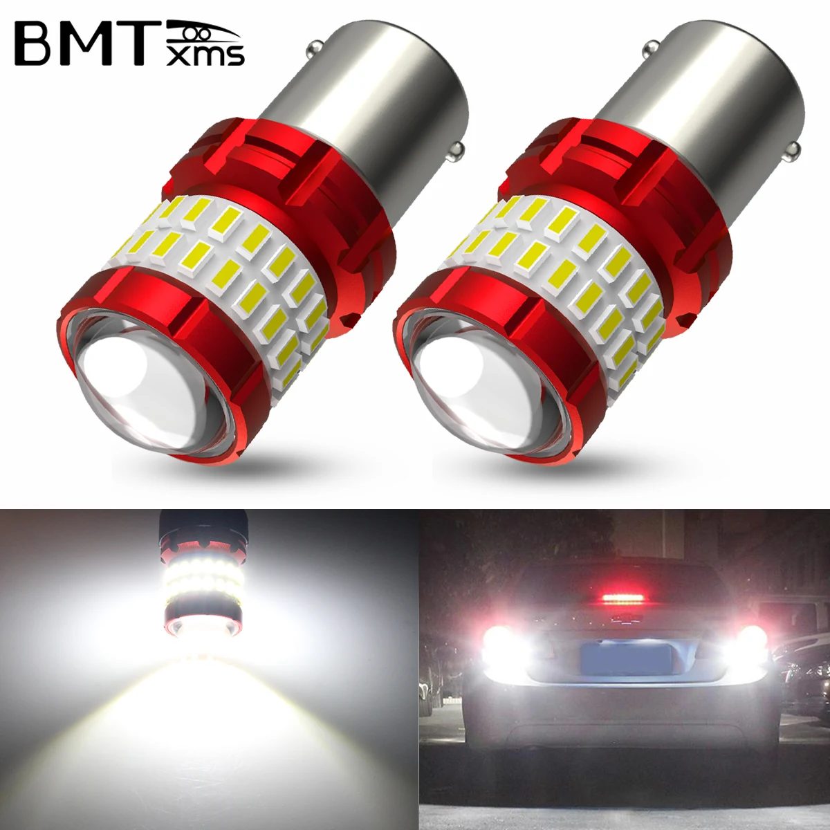 

BMTxms Pair 1156 P21W 7506 BA15S R5W R10W Canbus Auto Car LED Tail Brake Turn Signal Reverse Lamp Daytime Running Light Bulb