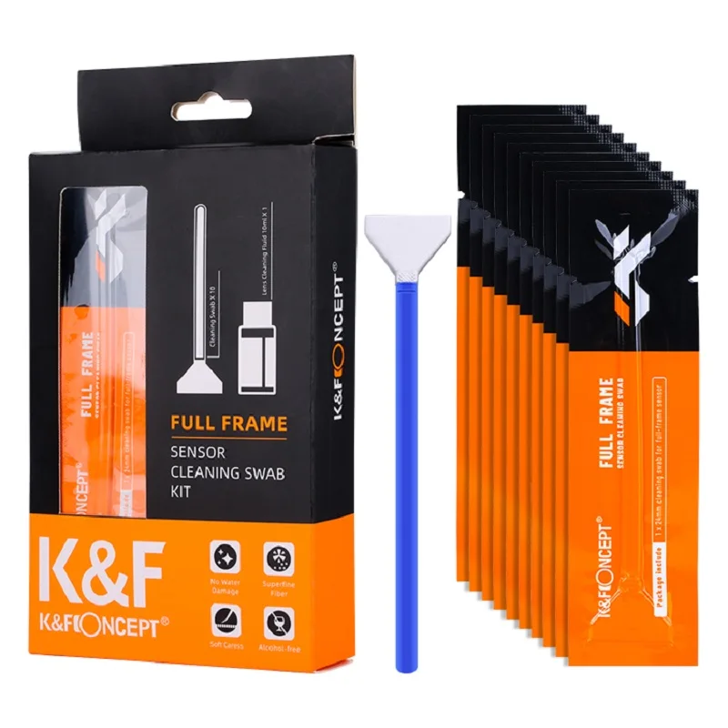 

K&F Concept 24mm APS-C Cleaning kits 20ml Cleaning Liquid And 10Pcs Cleaning Stick Camera Lens Cleaning Brush For DSLR Camera