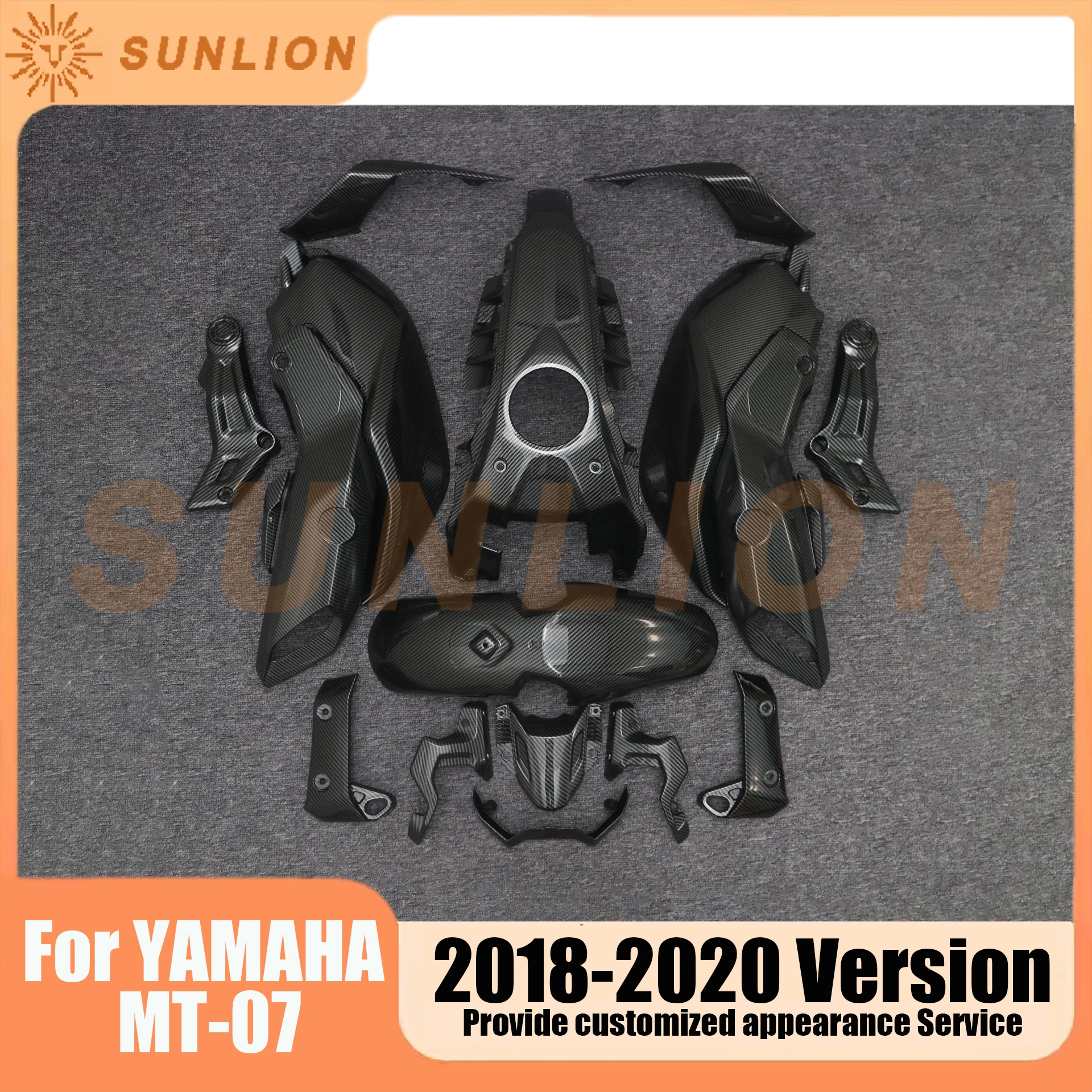 Для YAMAHA MT-07 MT07 2018 - 2020 из углеродного волокна окрашенный внешний вид Полный