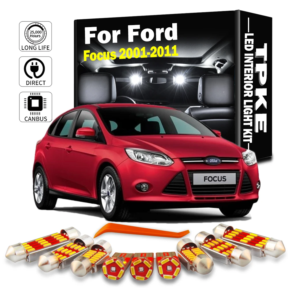 

TPKE Canbus Car LED Interior Light Kit For Ford Focus 2001 2002 2003 2004 2005 2006 2007 2008 2009 2010 2011 Led Bulbs No Error
