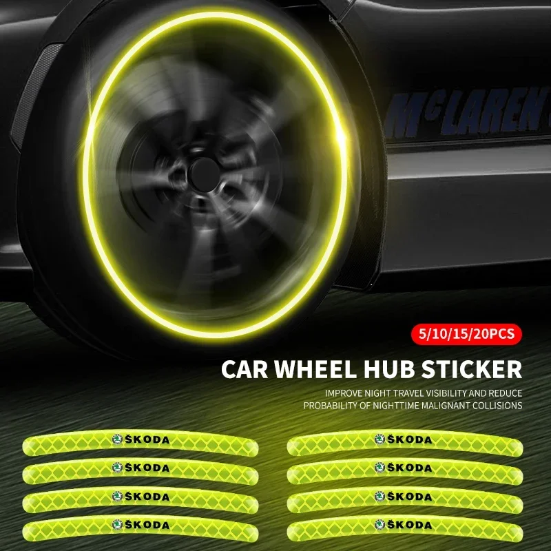 Светоотражающий обод автомобиля виниловые наклейки Hash Mark Stripe Racing Hub для Skoda octavia a5