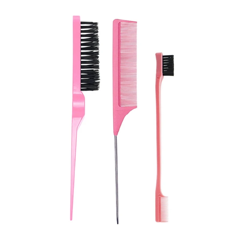 

3Pcs Hair Styling Combs Set Teasing Hair Brush Rat Tail Combs Edge for Women