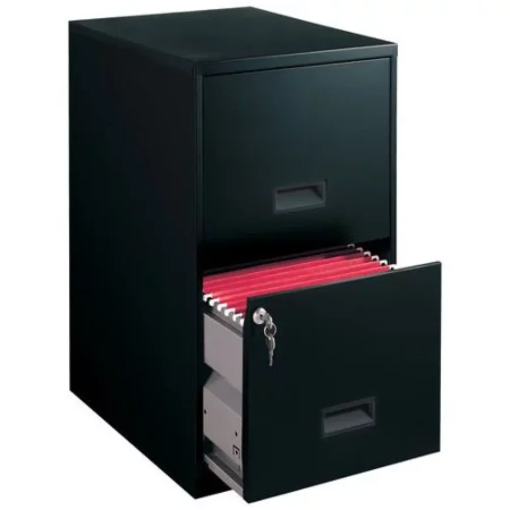 

Filing Cabinet 2-Drawer Steel File Cabinet with Lock, Black furniture decoration Classical elegance Nightstands