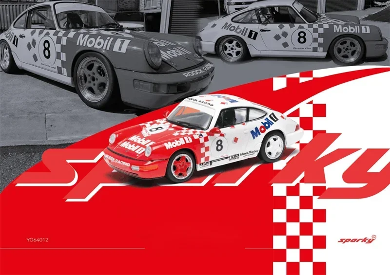 Sparky 1:64 911 964 Rs Mobil1 Cup 1993 г. # 8 литая под давлением модель автомобиля синего/красного
