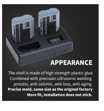 Комплект аккумуляторов и зарядного устройства FB EN EL15 EL15C 2400 мАч для камеры Nikon Z8 Z7II