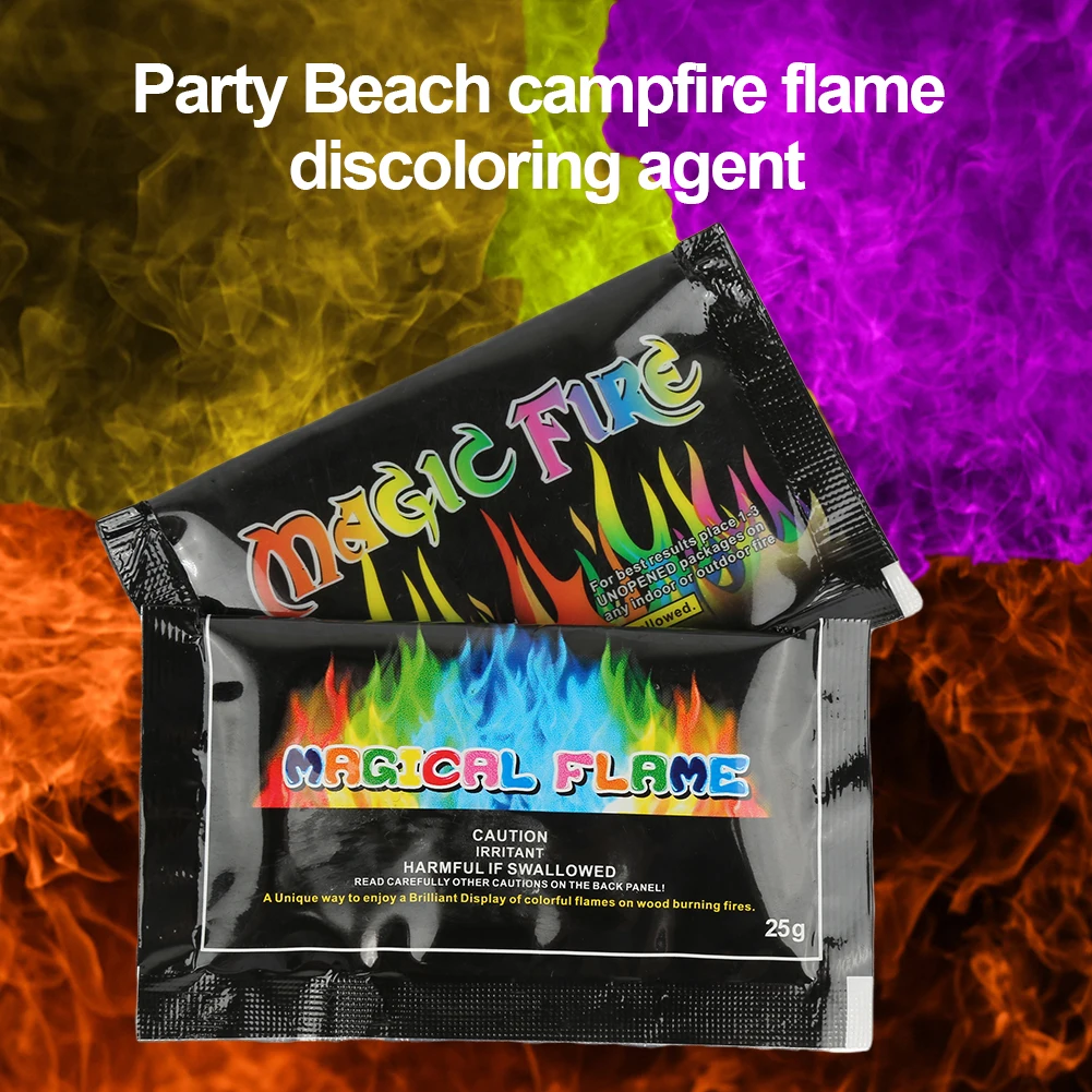 

Mystical Fire Tricks Coloured Flames Bonfire Sachets Fireplace Pit Patio Color Toy Pyrotechnics Birthday Party Supplies