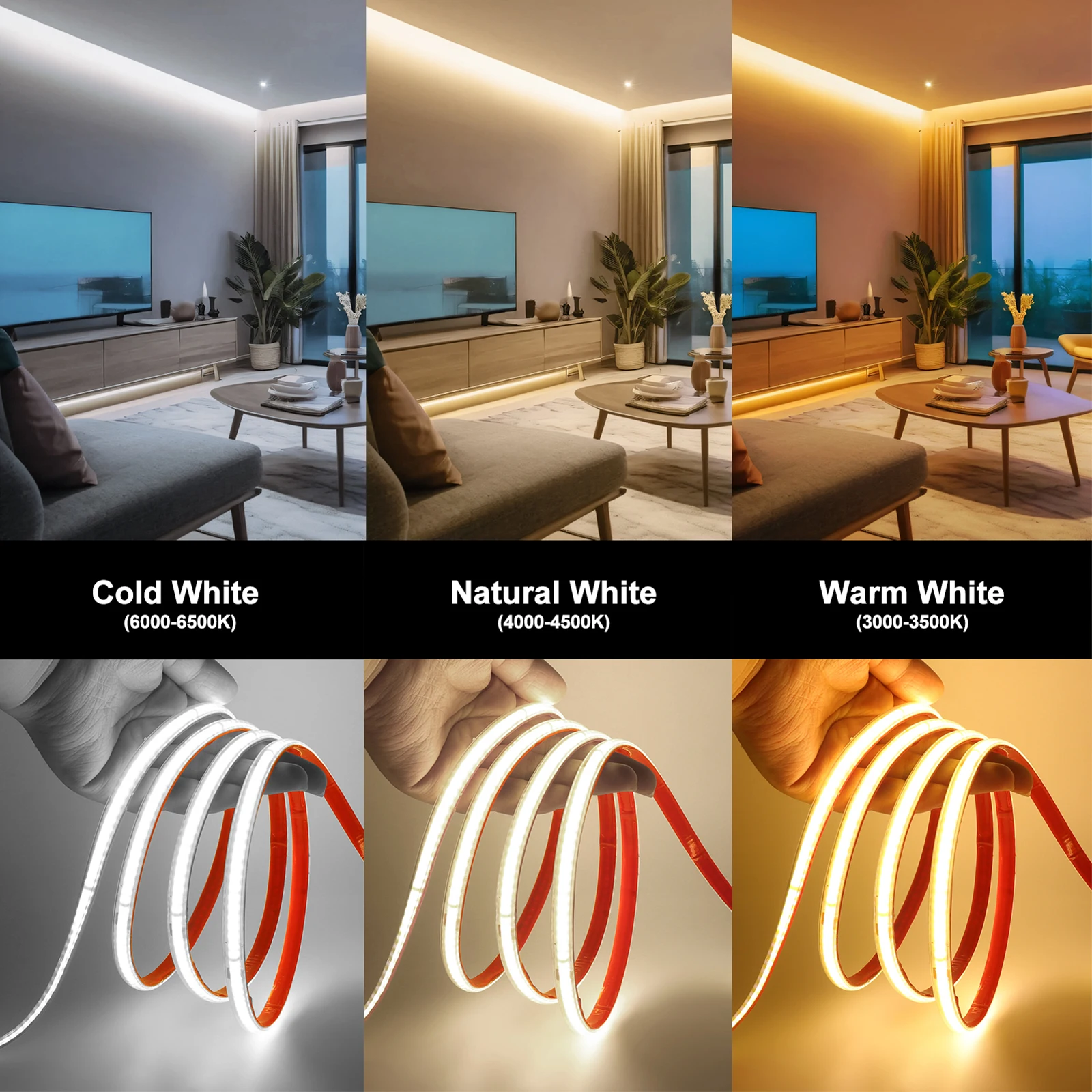 COB LED Strip 220V Waterproof Adhesive Light with IC High Brightness 240LEDs/m Flex Tape Linear Lighting 0.5m 5m 10m 20m 40m