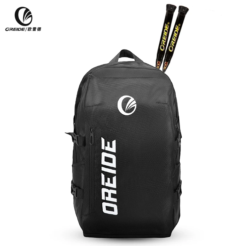 Portable OREIDE Badminton Bag Men Black Polyester Tennis Backpack Cycling Fitness Travel Sports Backpack Squash Padel Tennis Bag