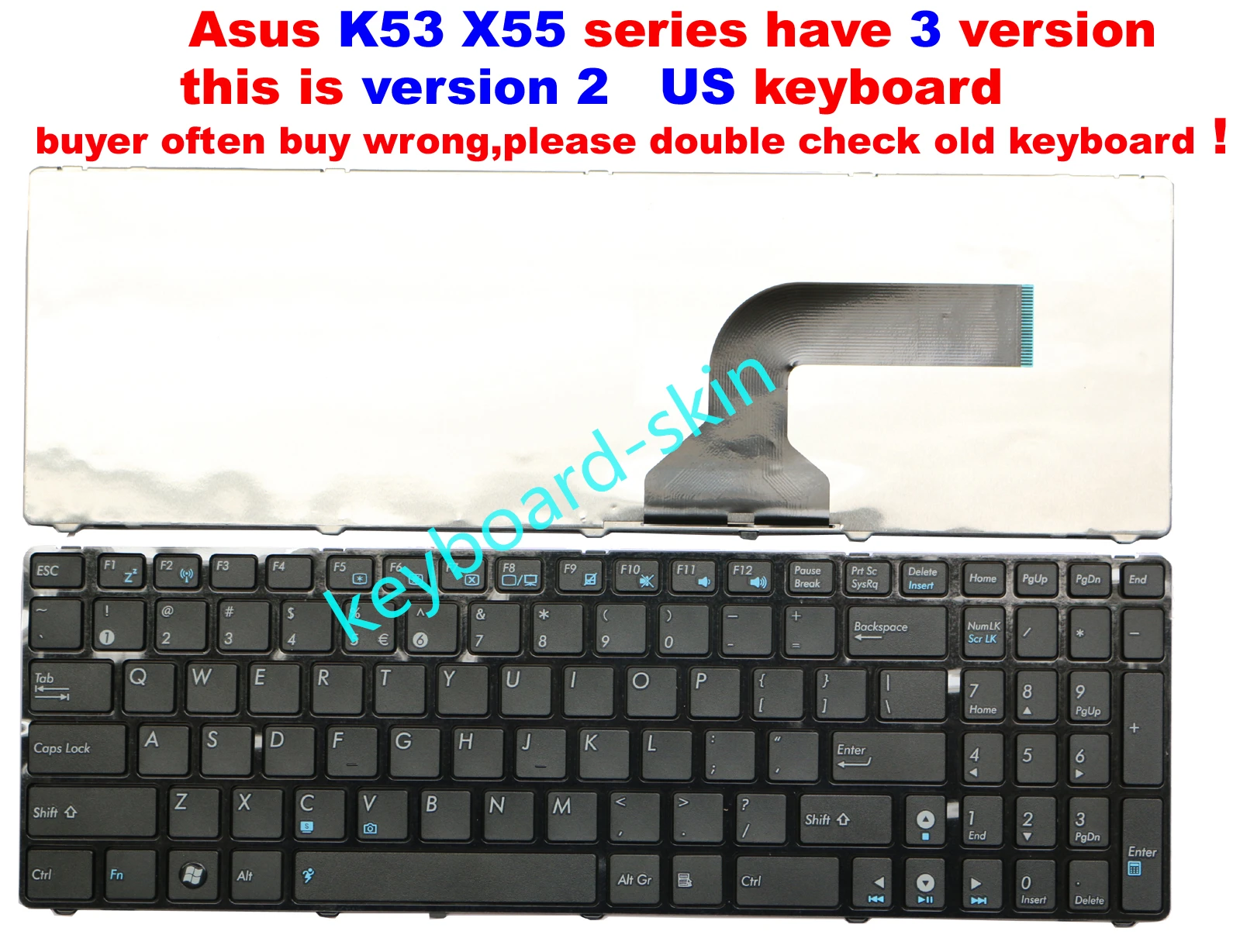 New US keyboard chiclet for Asus K53U K53B K53BY K53T K53S K53SV K53E K53 K53Z K53SC K53X X55 X55VD X55A X55C X55U X55X laptop